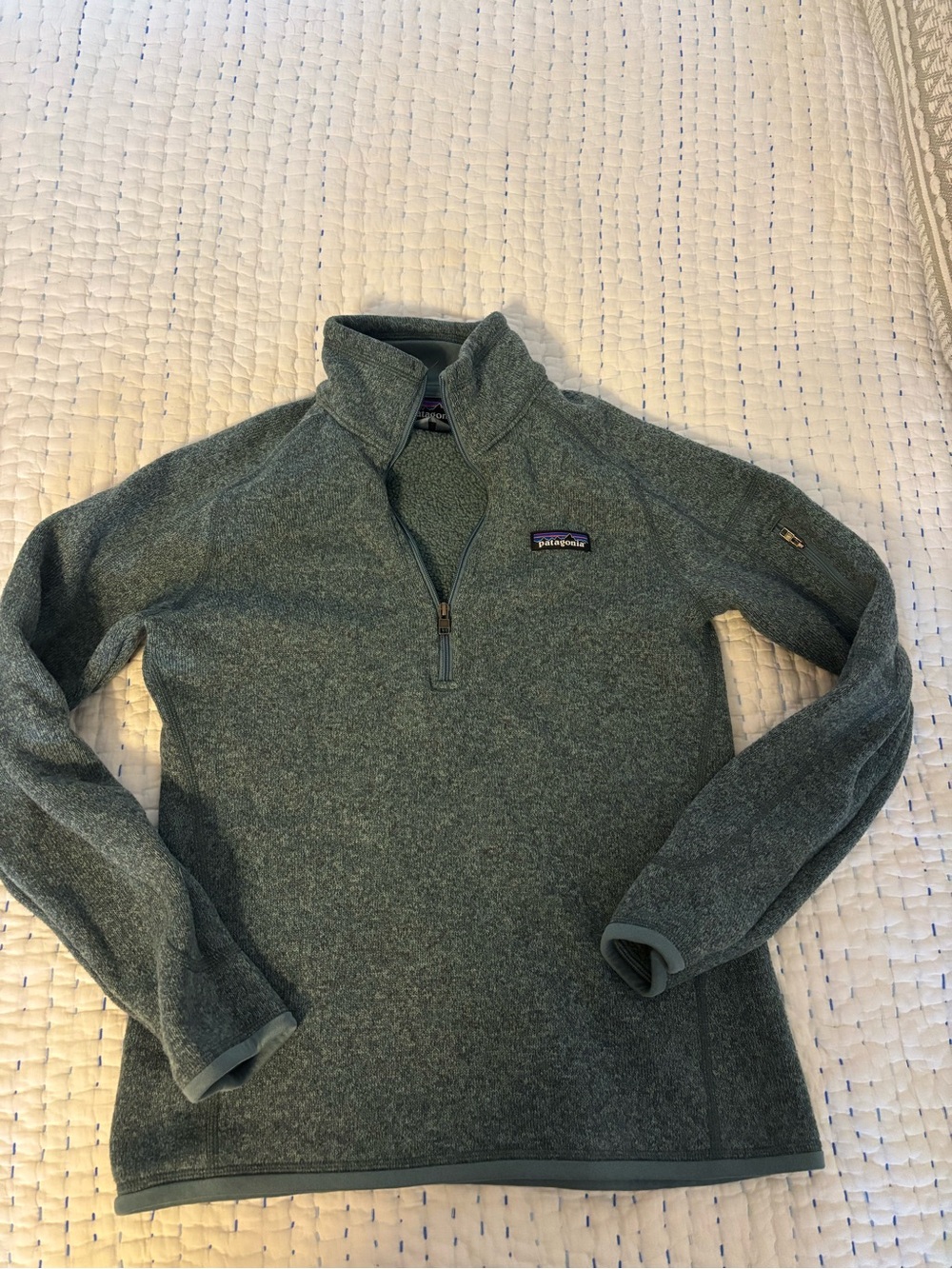 Patagonia Green Quarter-Zip Fleece Sweater